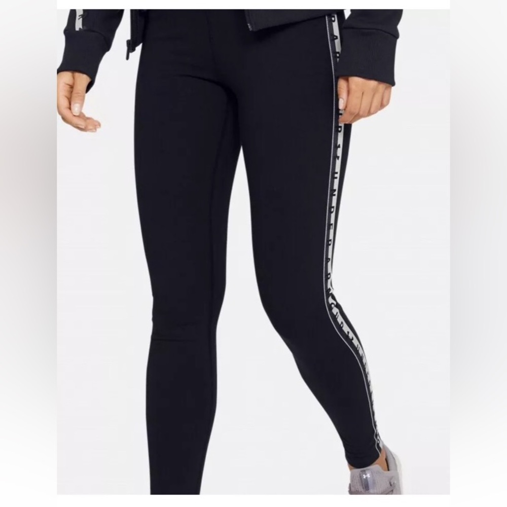 Under Armour Leggings pants Graphic Taping Sides NWT new women’s - Picture 2 of 12